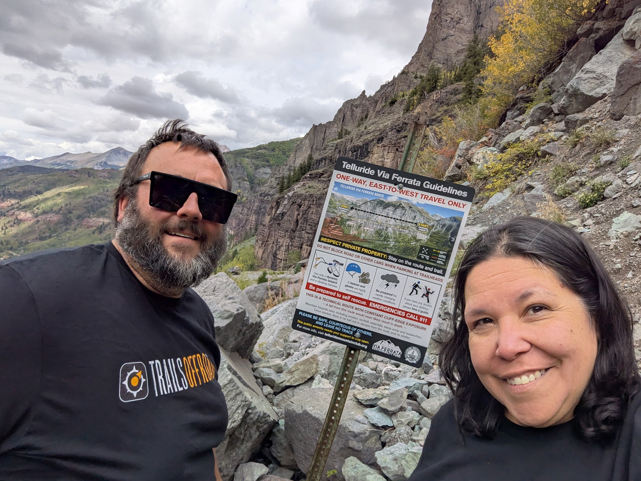 Dan and Drea above the canyon on the Black Bear Pass switchbacks