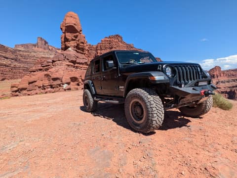 Sucia on a red rock pedestal, Moab